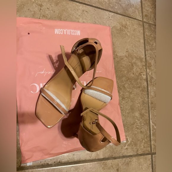 Miss Lola Dark Nude Patent Heels - Picture 8 of 8